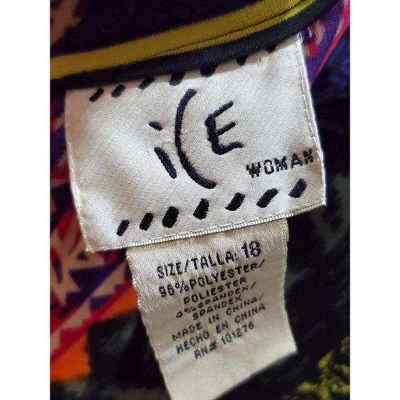 ILE Women's Multicolor Polyester Boat Neck Long Sleeve Knee Length Dress Size 18 - Picture 8 of 12